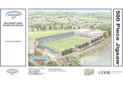 Recreation Ground Stadium Art Jigsaw Puzzle - Bath Rugby Union